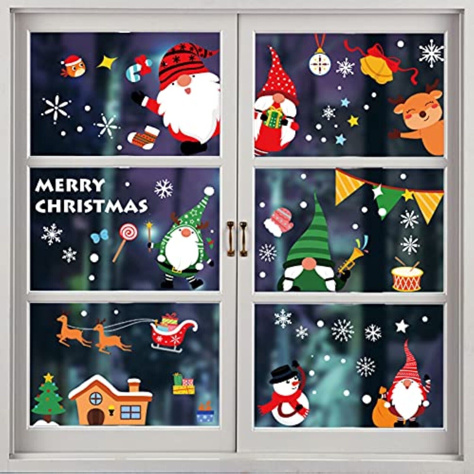 Neujahr 10 stück Schneeflocken-Fensterdekoration Weihnachten Fenstersticker Deko