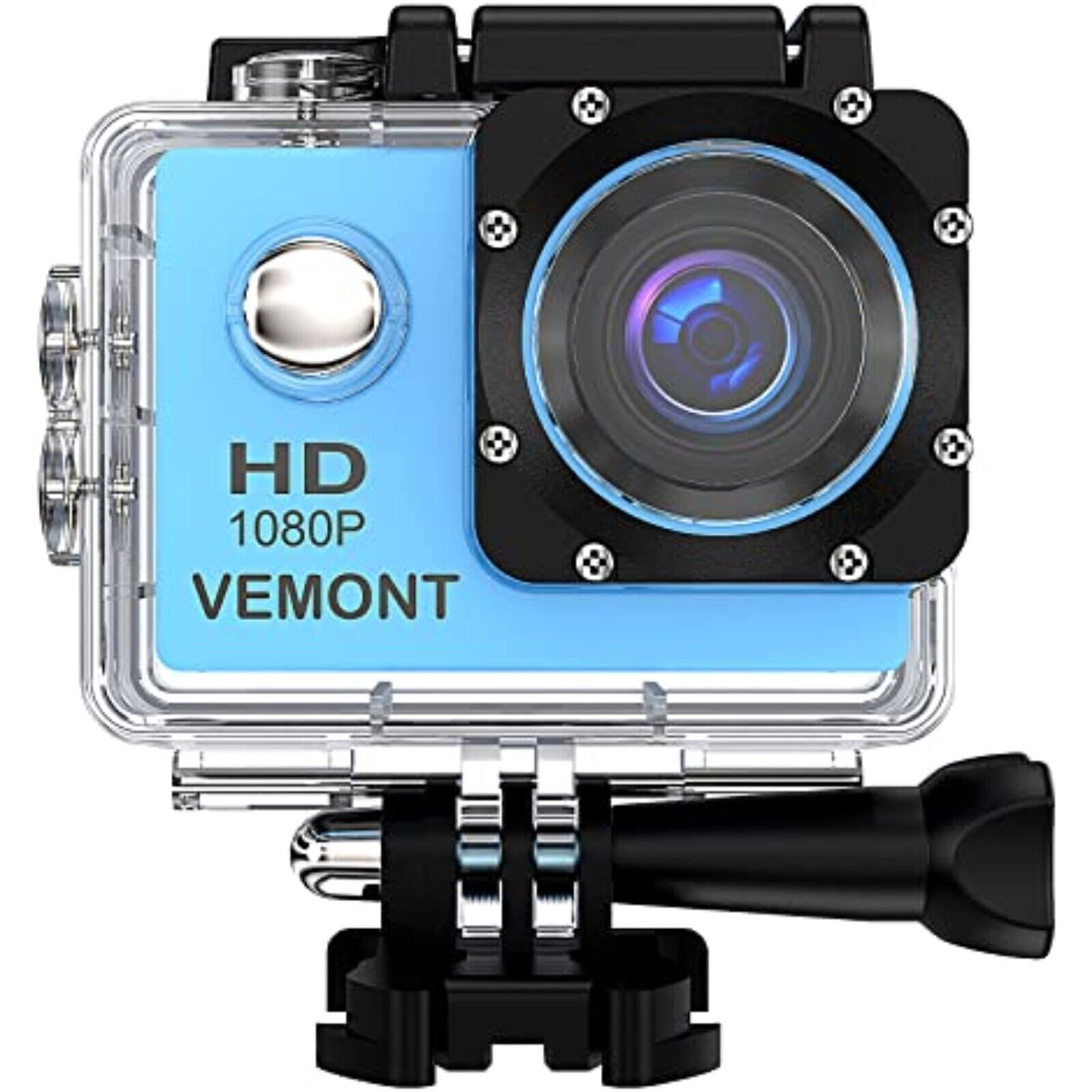Vemont 1080p 12MP Action Kamera Full HD 2" LCD 30m UNTERWASSERKAMERA Helm Cam