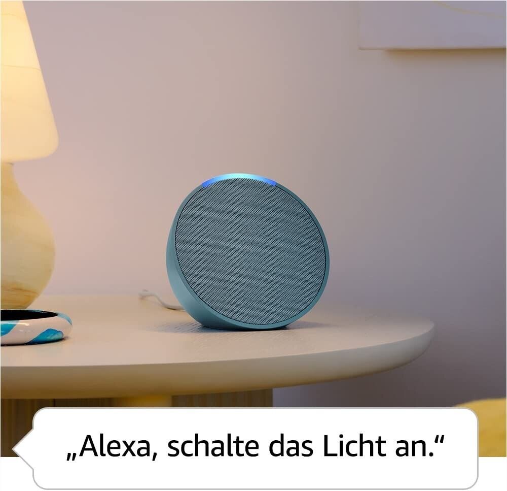Amazon Echo Pop kompakter Smart Speaker Alexa Musik Bluetooth WLAN -Schwarz NEU