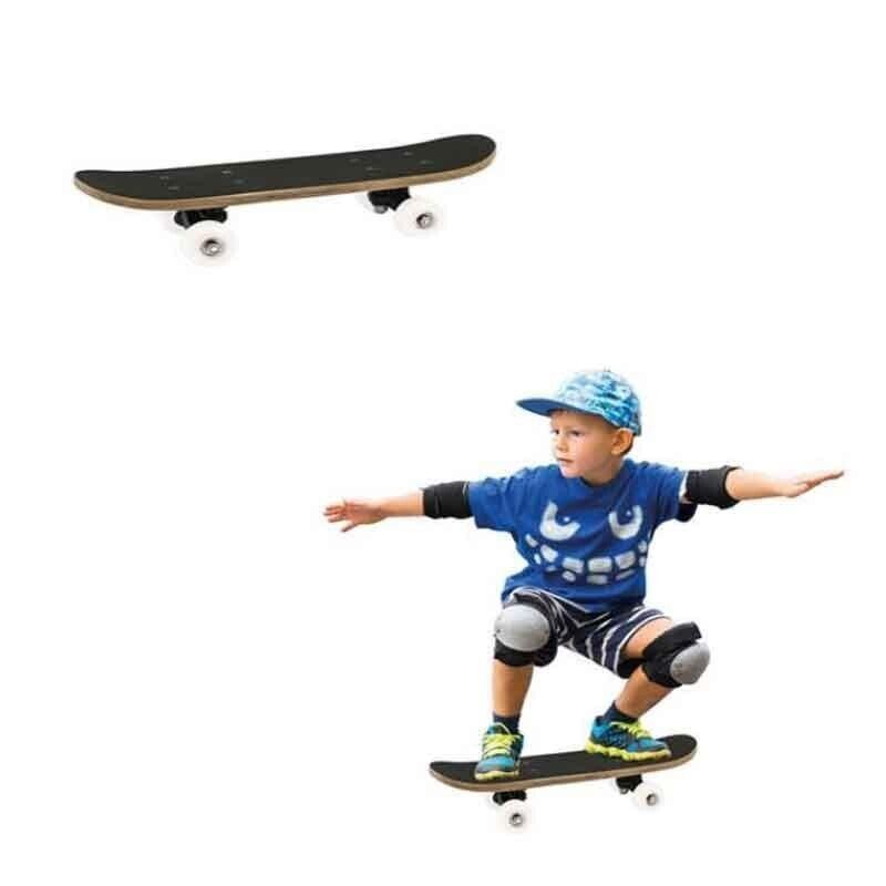 Alert Sports Kinder Skateboard klein schwarz Unterseite Motiv ABEC-1 Größe 43cm