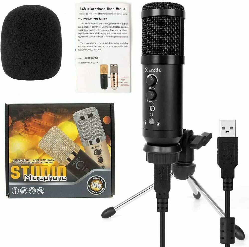 USB Mikrofon PC Laptop Mikrofon Kondensator Mikrofone + Ständer Studioqualität