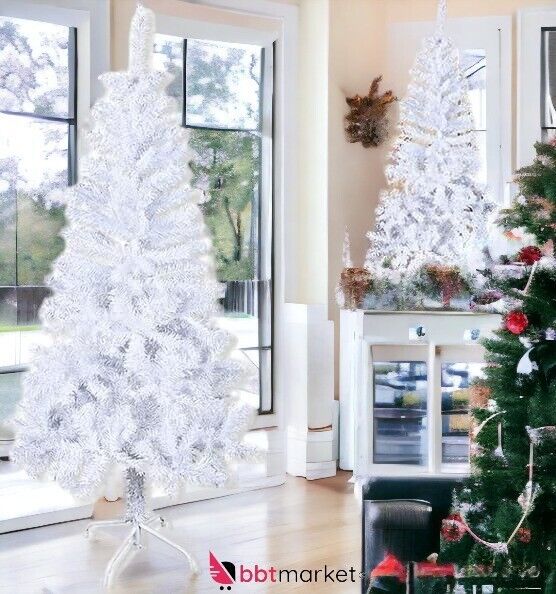 Weihnachtsbaum Künstlicher Tannenbaum 180cm Weiß  Kunstbaum mit Ständer neu
