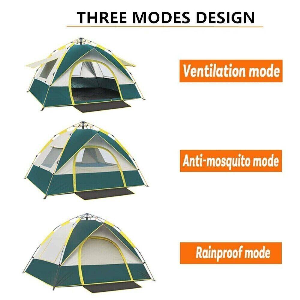 3-4 Personen Campingzelt Wurfzelt Camping Wasserdicht Trekkingzelt Familienzelt