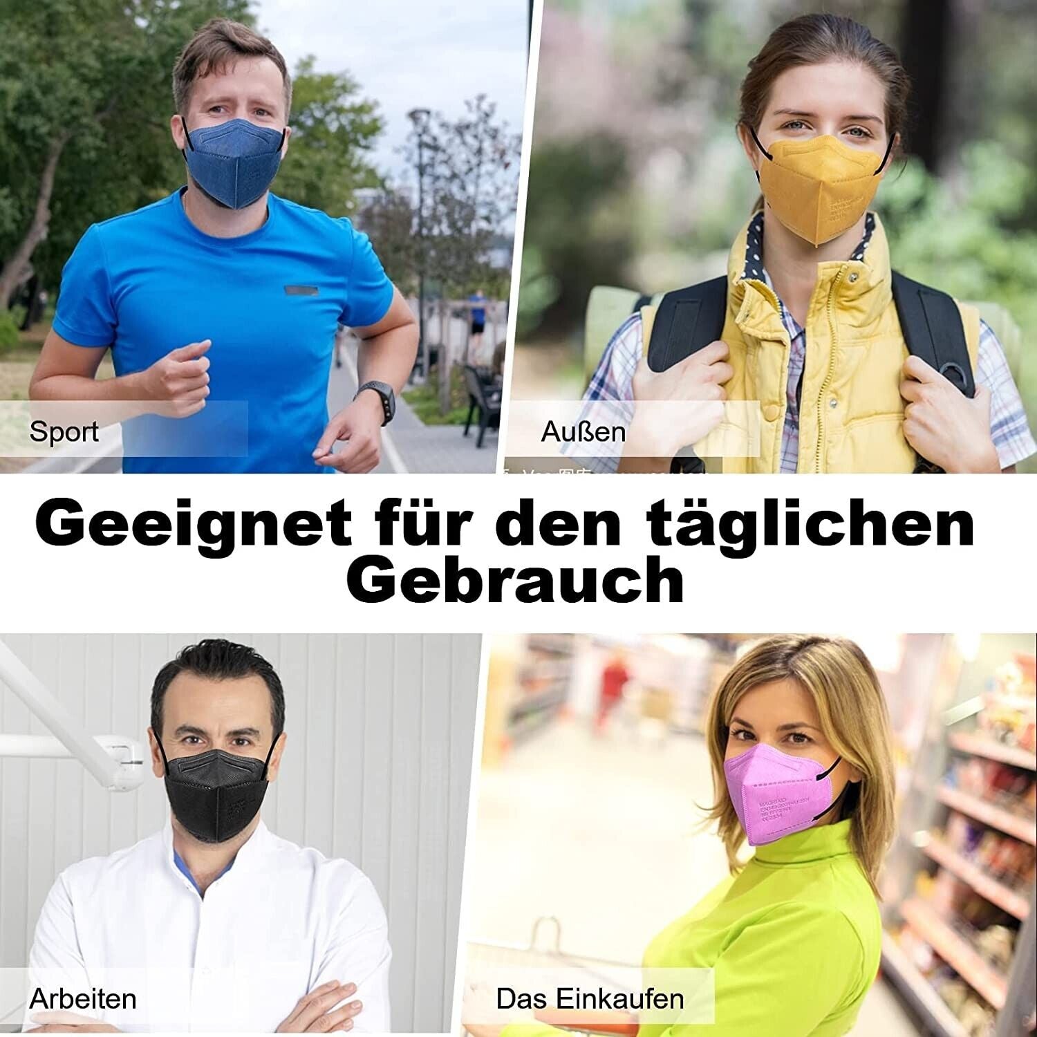 FFP2 Maske Mundschutz 30 Stück Masken Atemschutz Zertifiziert 5-Lagig Hygiene