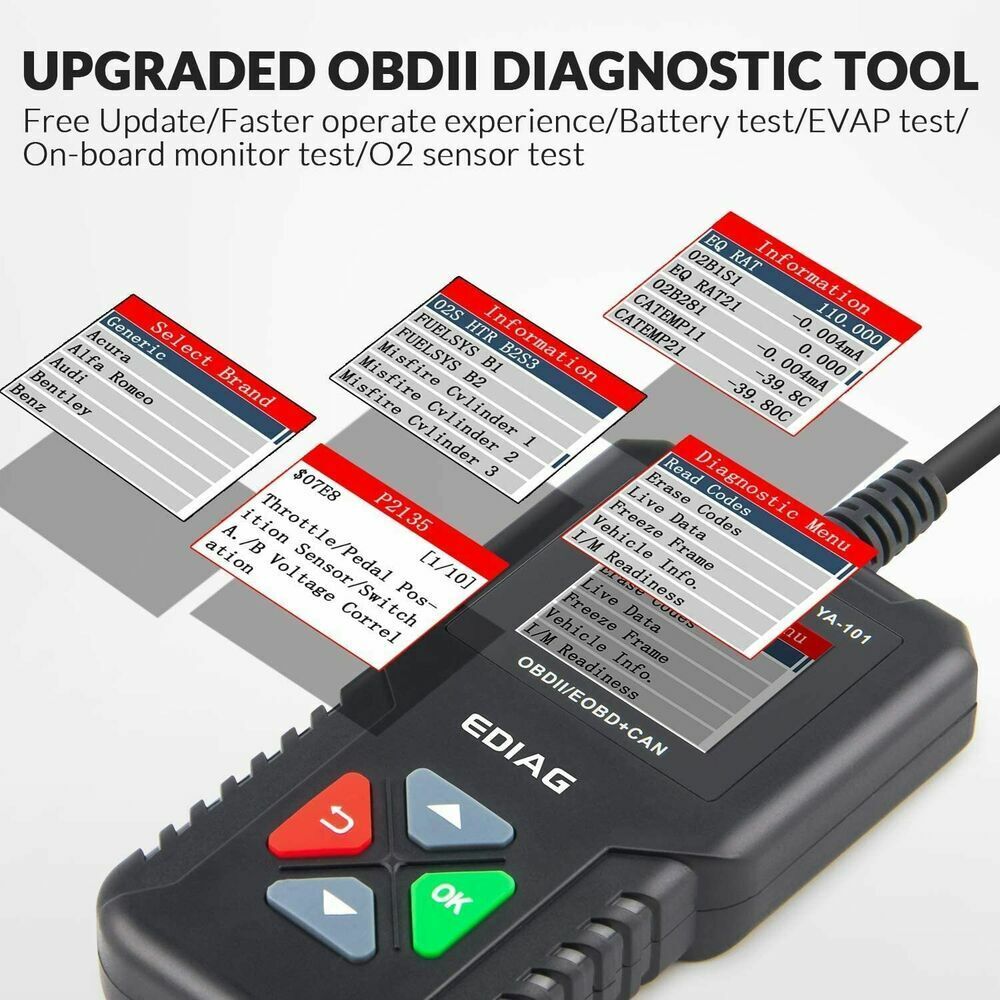 OBD2 Diagnosegerät Tool Auto KFZ EOBD Scanner Fehlerauslesegerät