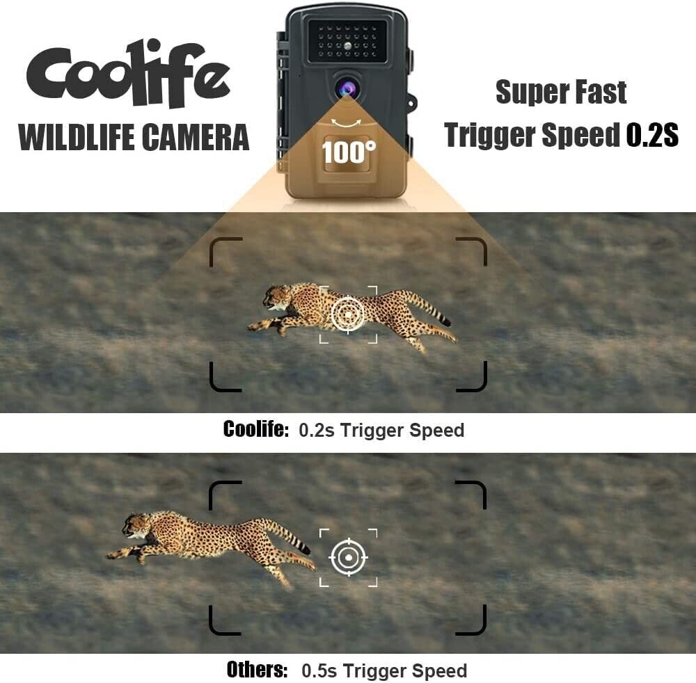 1080P Wildkamera Überwachungskamera 28MP Jagdkamera Fotofalle LEDs Nachtsicht