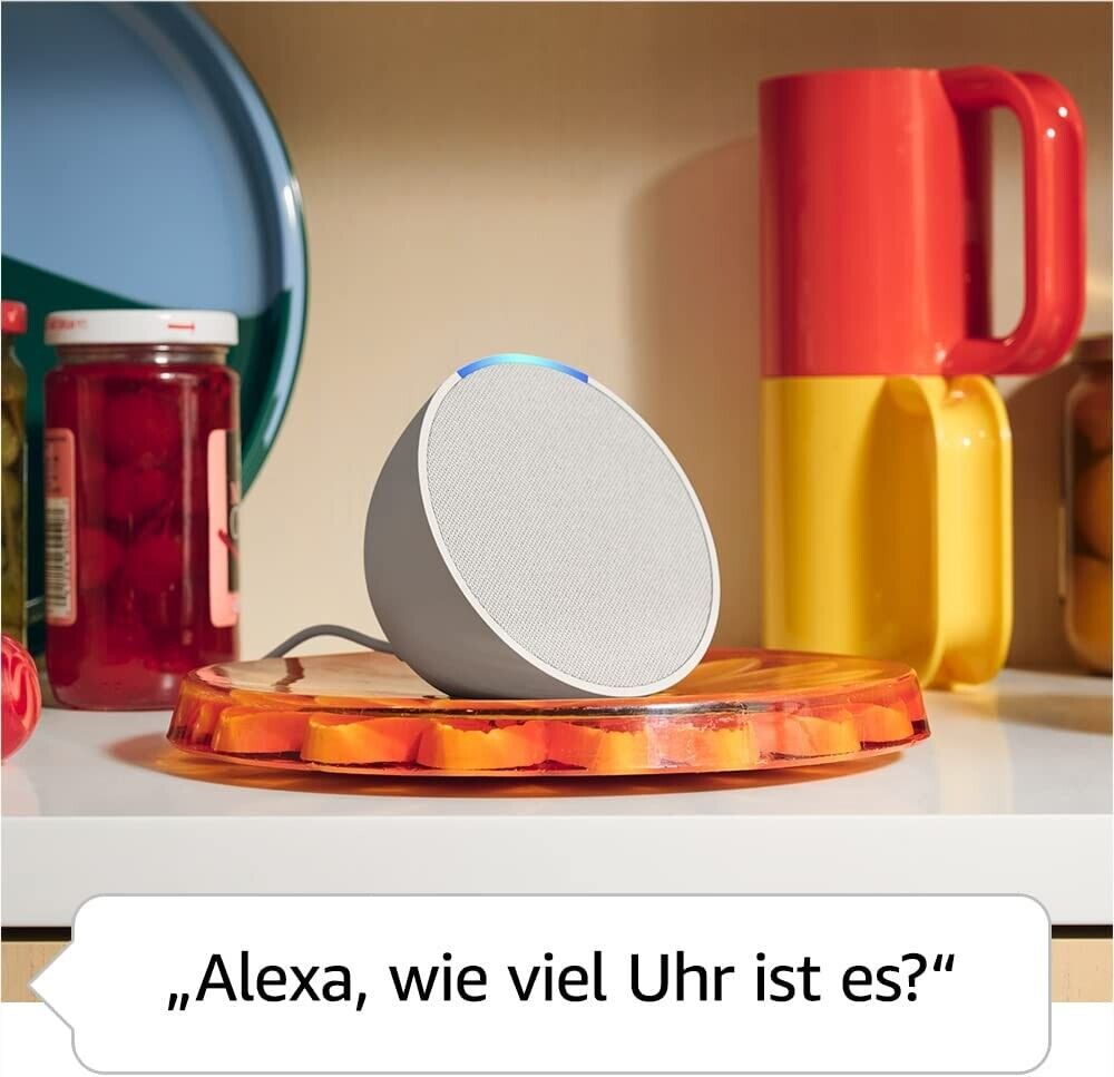 Alexa Echo Pop - Smarter Bluetooth-Lautsprecher vollem Klang WLAN - Weiß [NEU]