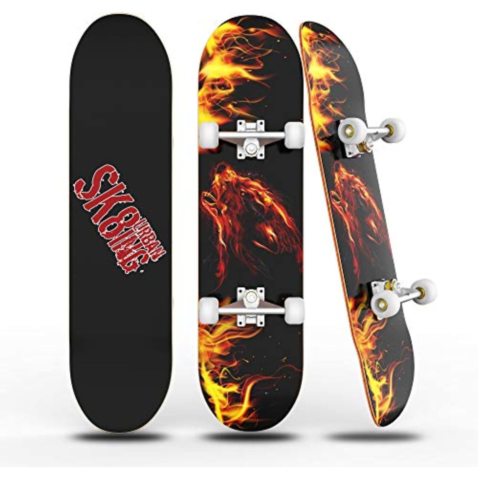 PHNHOLUN Skateboards for Beginners, 31 x 8 Inch Complete Skateboard with ABEC-7