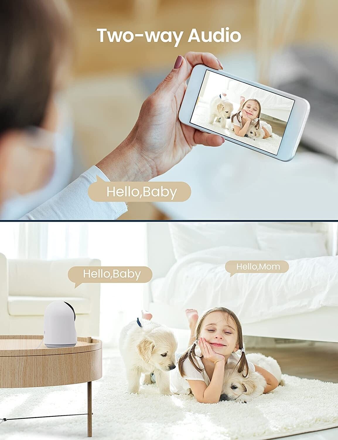 Überwachung WLAN Überwachungskamera Baby Monitor PTZ CCTV 1080P HD Kamera 360°