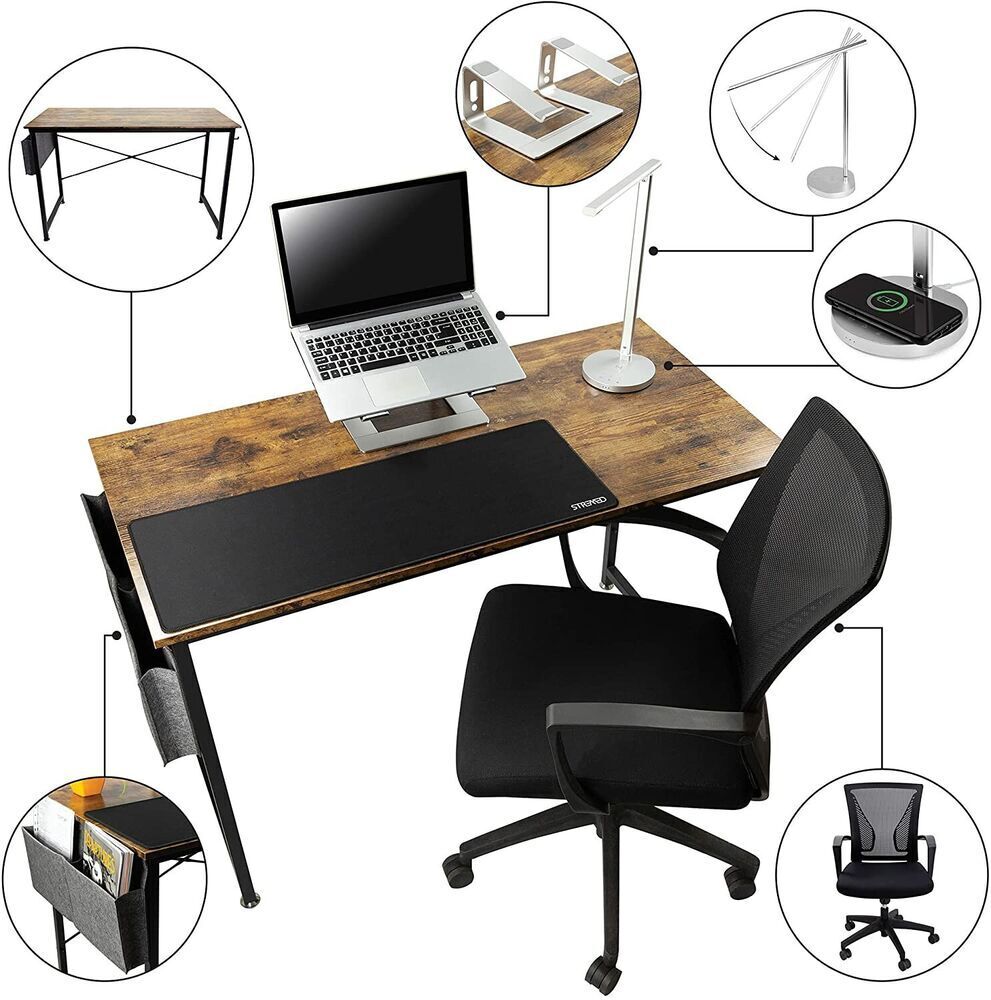 STRMD Intelligenter Schreibtisch,Kirsche,Gaming PC Tisch, Bürotisch, Bürostuhl