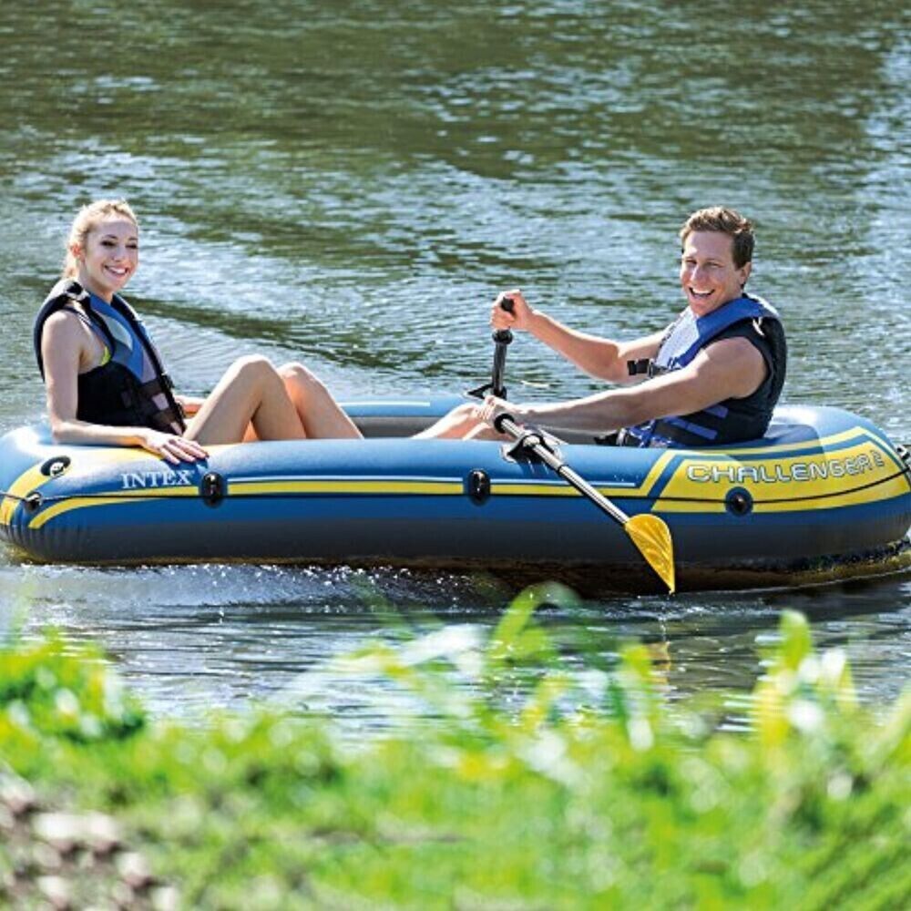 Intex Challenger Schlauchboot 3 set Paddel Personen Pumpe Angelboot