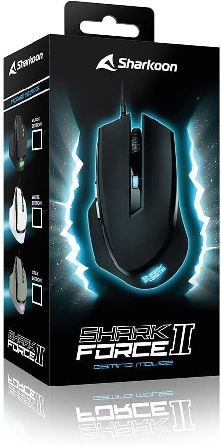 Sharkoon Shark Force Gaming Mouse - Black Edition - Maus 600 bis 1600Dpi schwarz