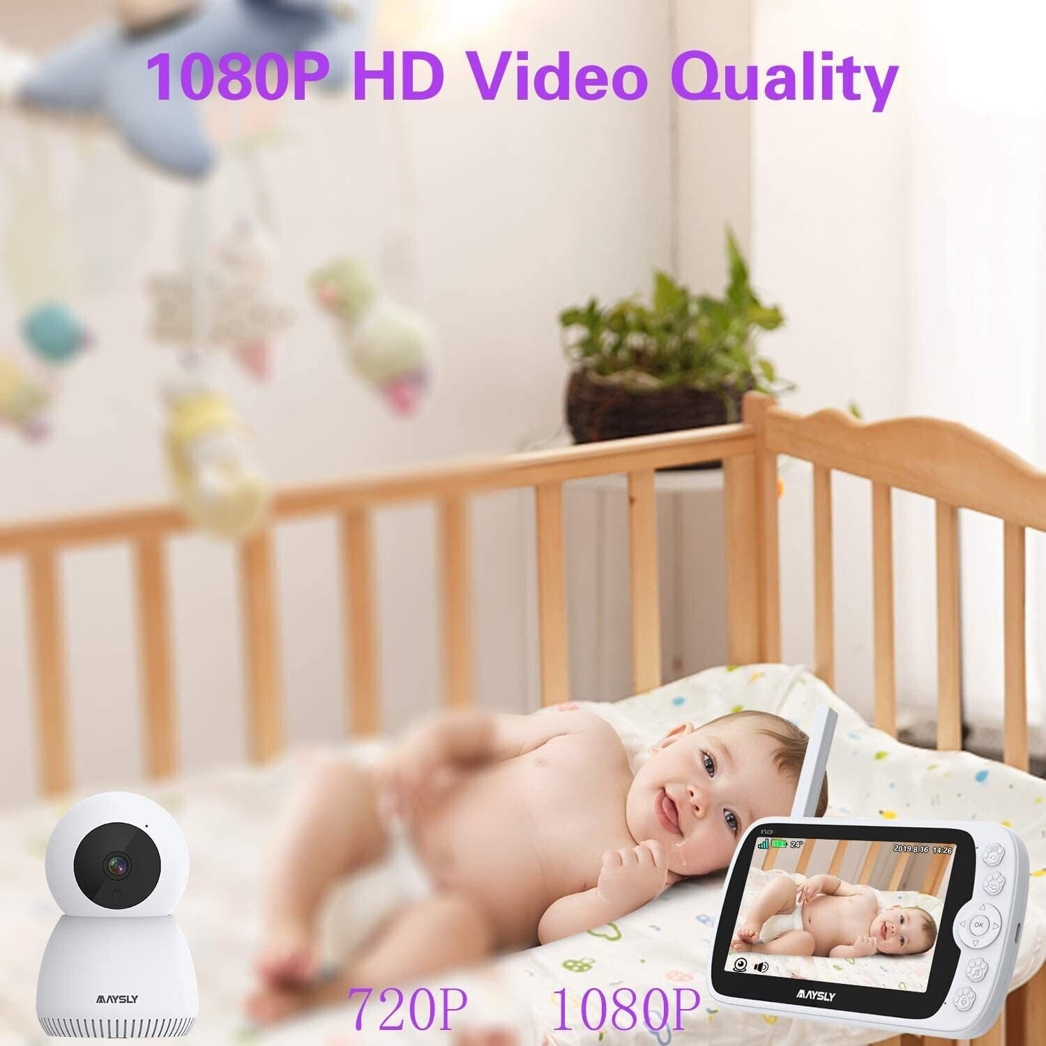 Digitales Babyphone Babyfone Mit Wlan 1080p Kamera Nachtsicht Reichweite