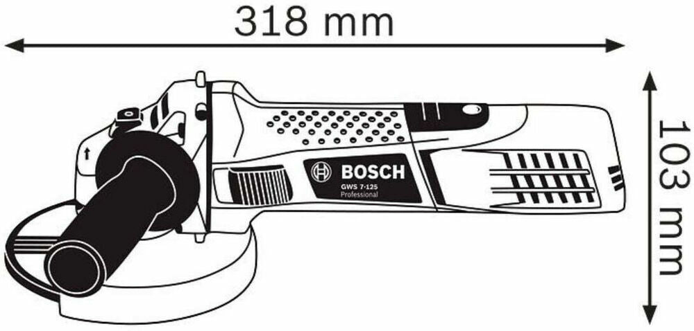 Bosch Professional Winkelschleifer GWS 7-125 720 Watt Scheiben-Ø 125 mm Karton