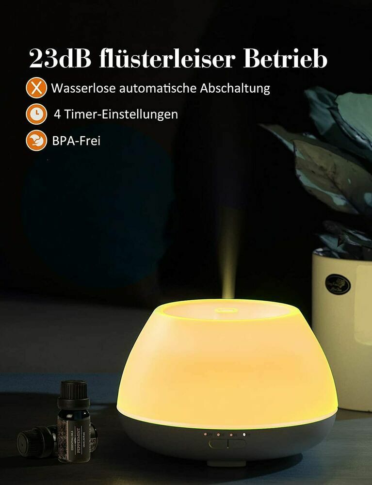 500ML Luftbefeuchter Aroma Diffuser Diffusor Ätherisches  Humidifier 8 LED Licht