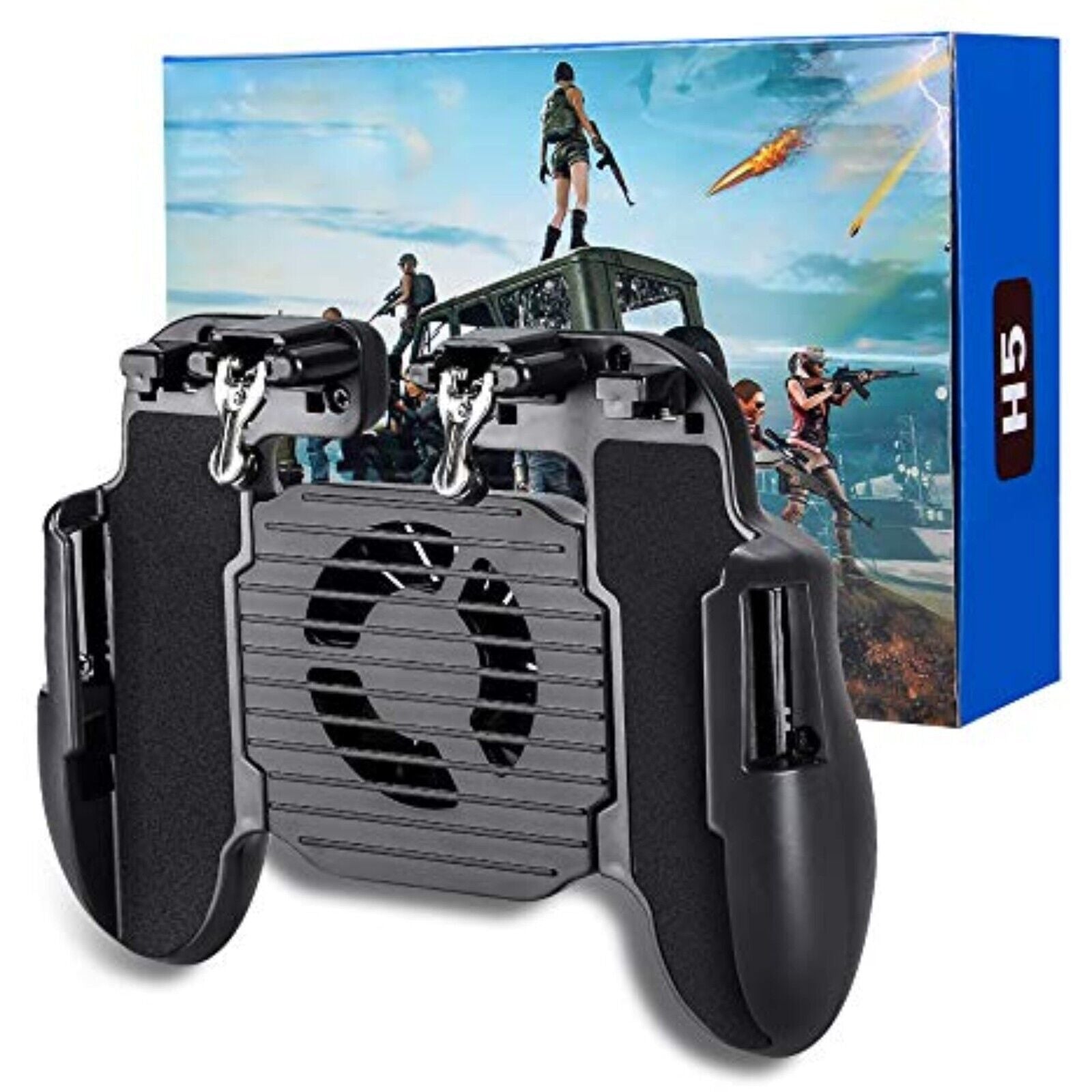 Qoosea Mobile Game Controller Gamepad Joystick mit Lüfter Cooling Fan for PUBG