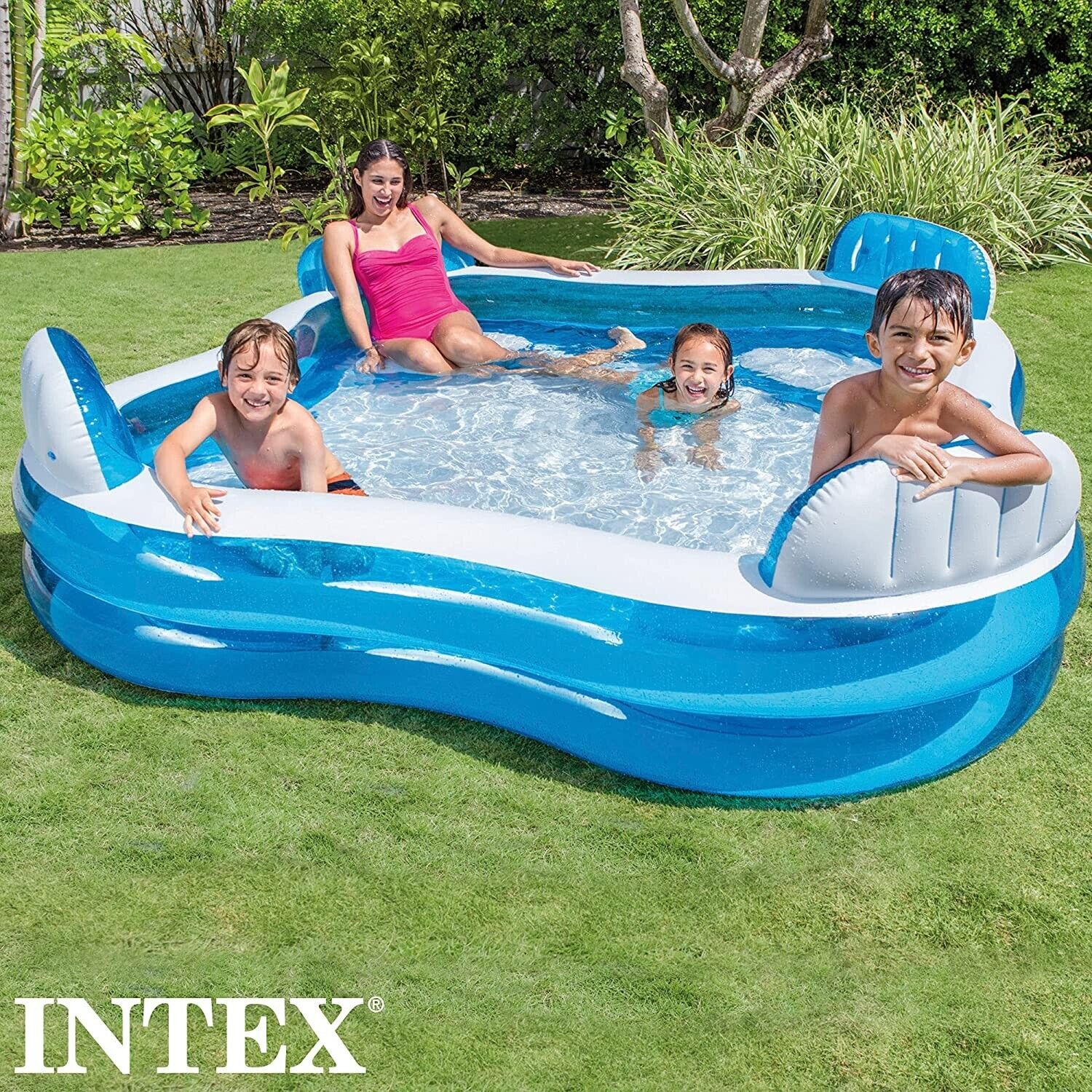 Intex 56475NP - Aufblasbares Swimpool Center Family Lounge, 90 x 90 x 26 Zoll