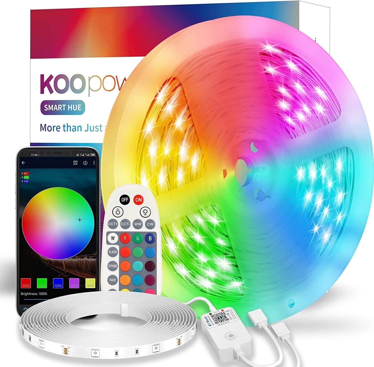 LED Stripe RGB Leiste Streifen Bluetooth Strip Band Leuchte Lichterkette 15m-30m