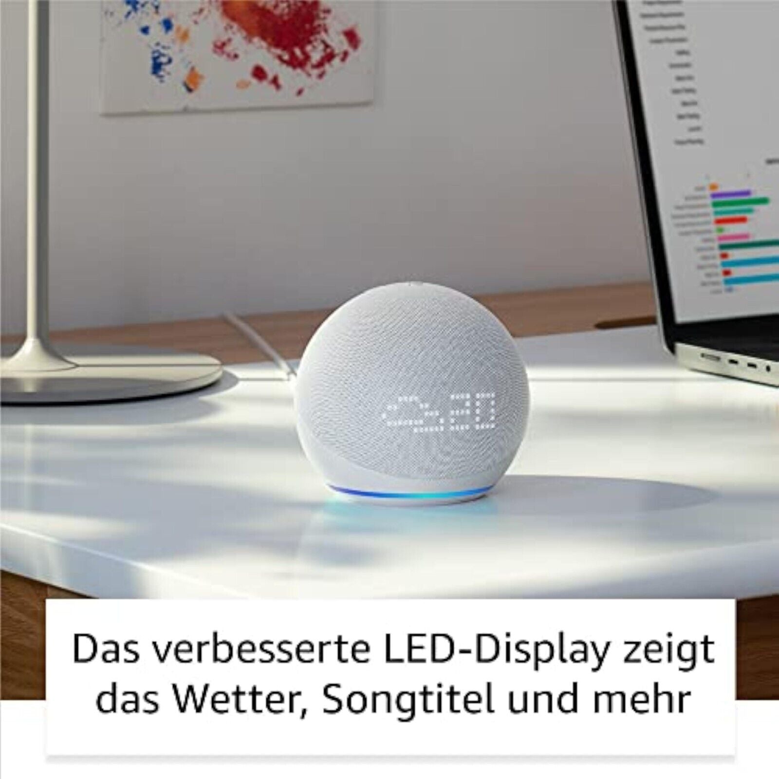 AMAZON Echo Dot (5. Gen. 2022) mit Uhr Alexa Smart Speaker WLAN- und Bluetooth