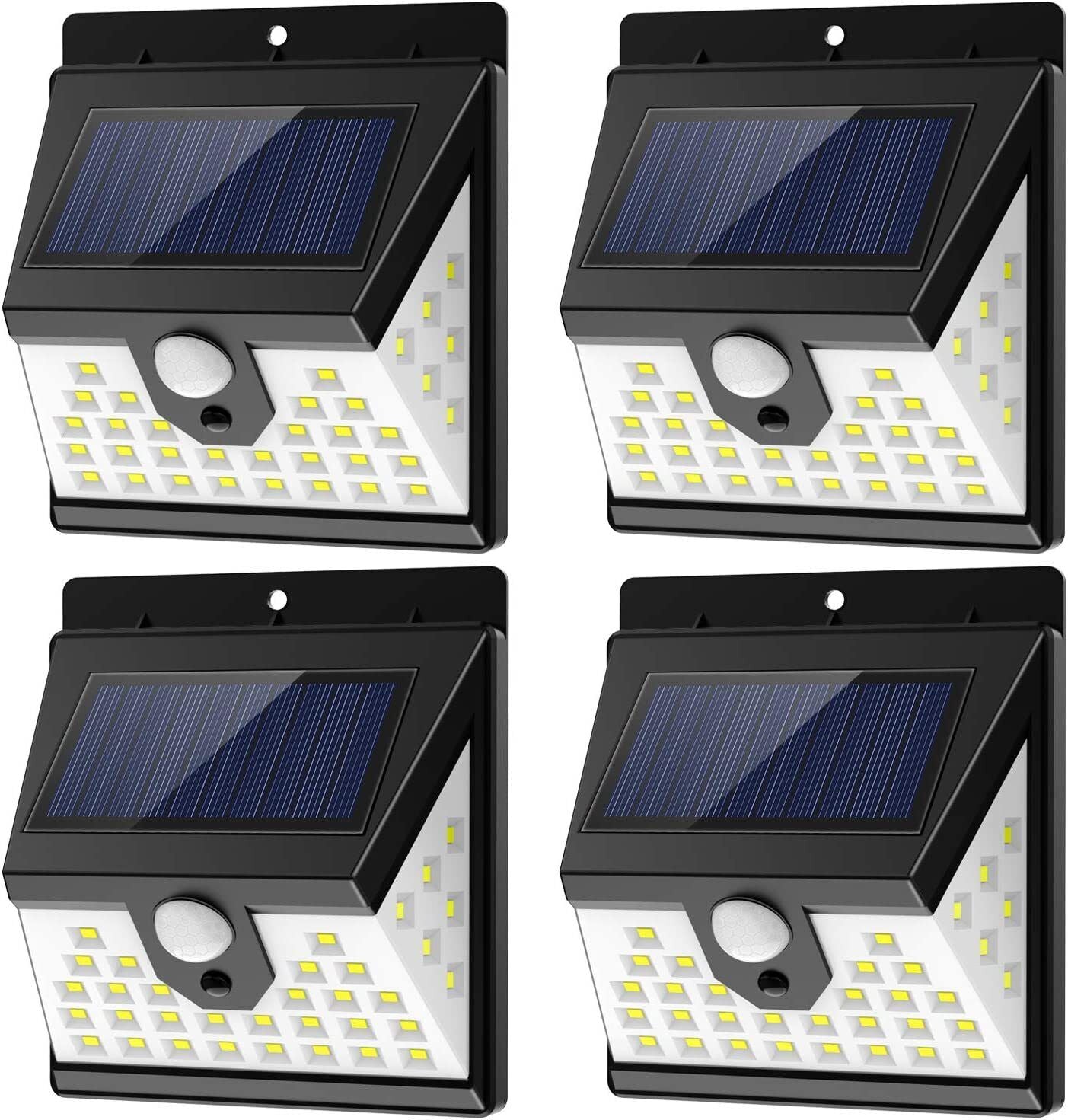 4x Solarlampen für Außen mit Bewegungsmelder Superhelle Solarleuchte Aussen IP65