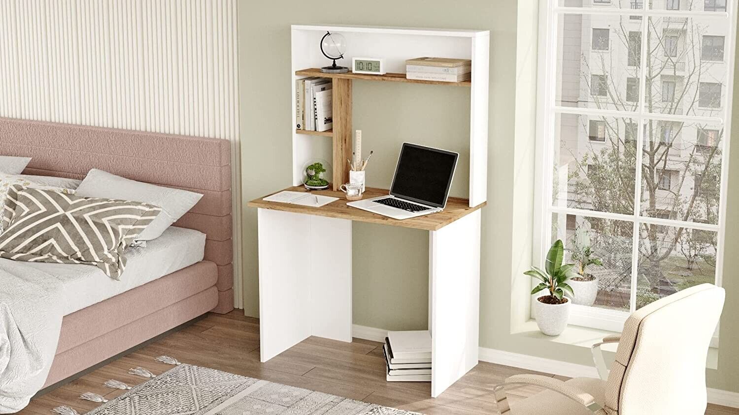 Computertisch Schreibtisch Arbeitstisch mobiler Bürotisch PC Tisch mit Ablagen