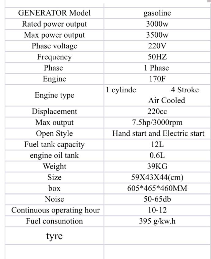 Stromerzeuger Benzin Generator Notstromaggregat Stromaggregat 220V 3 KW BBTOOLS