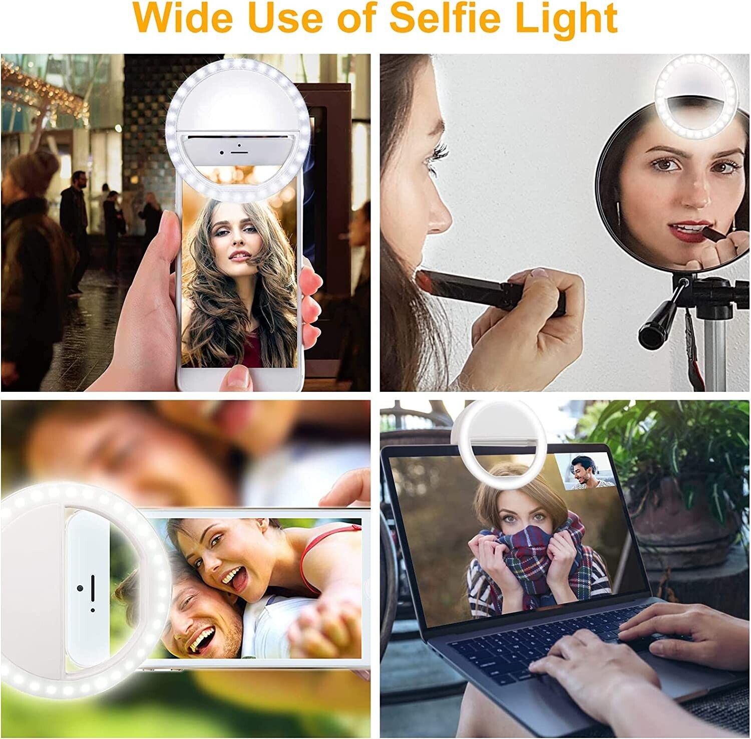 Selfie Ring Handy Blitz Foto Licht Leuchte Light Dimmbar Ringleuchte Lampe Live
