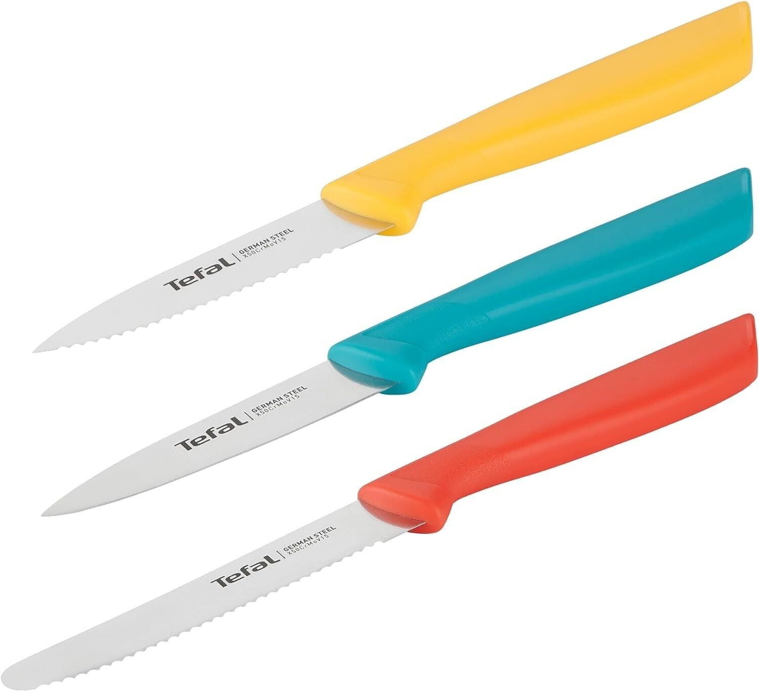 Tefal Colorfood Messer-Set  3-teilig | Universalmesser/Schälmesser Edelstahl