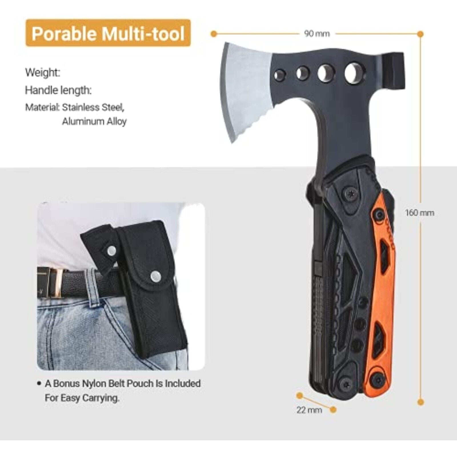 Multitool Werkzeug Geschenke für Männer, 16 in 1 Camping Gadgets Survival Kit H