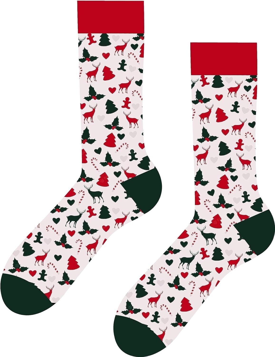Neujahrs-Geweihs-Weihnachtsbaum-Muster bunte Socken