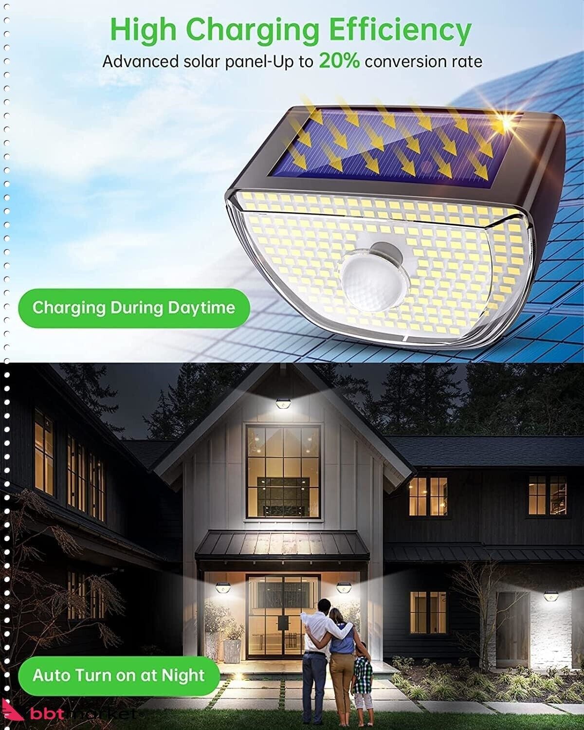 Solarleuchte für Außen 200 LED Solarlampe Außen 180° Superhelle  - 6 Stück-NEU