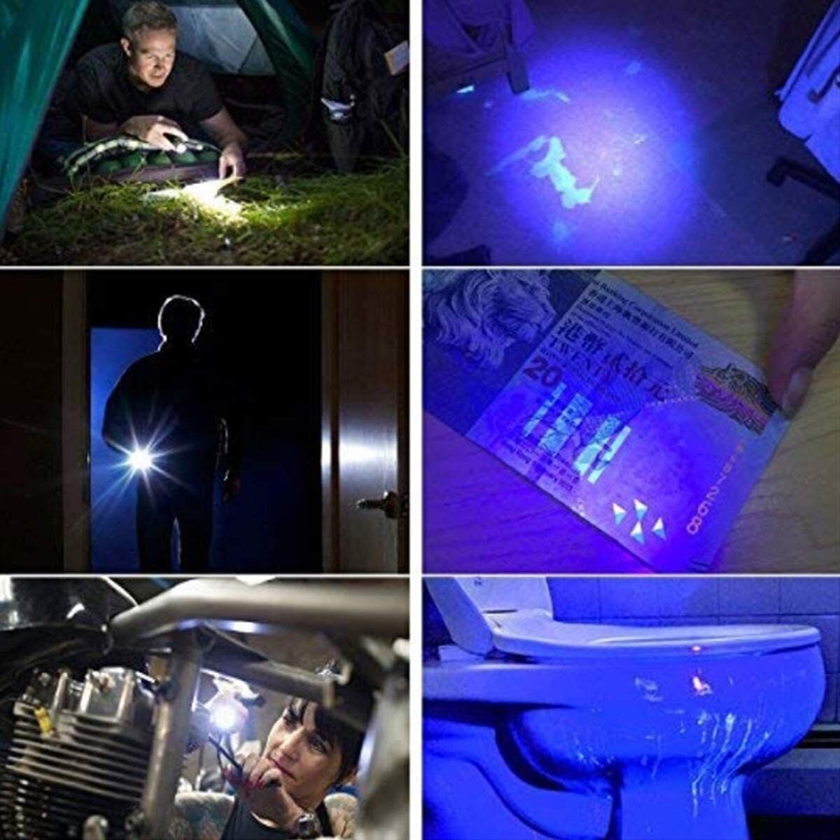 Mini UV Taschenlampe LED Lampe 395nm SchwarzlichtBernstein Schwarzlich Handlampe