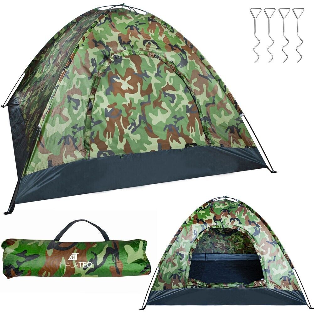Camping Zelt Kuppelzelt 2-4 Personen Zelt Wasserdicht Wanderzelt  Camouflage