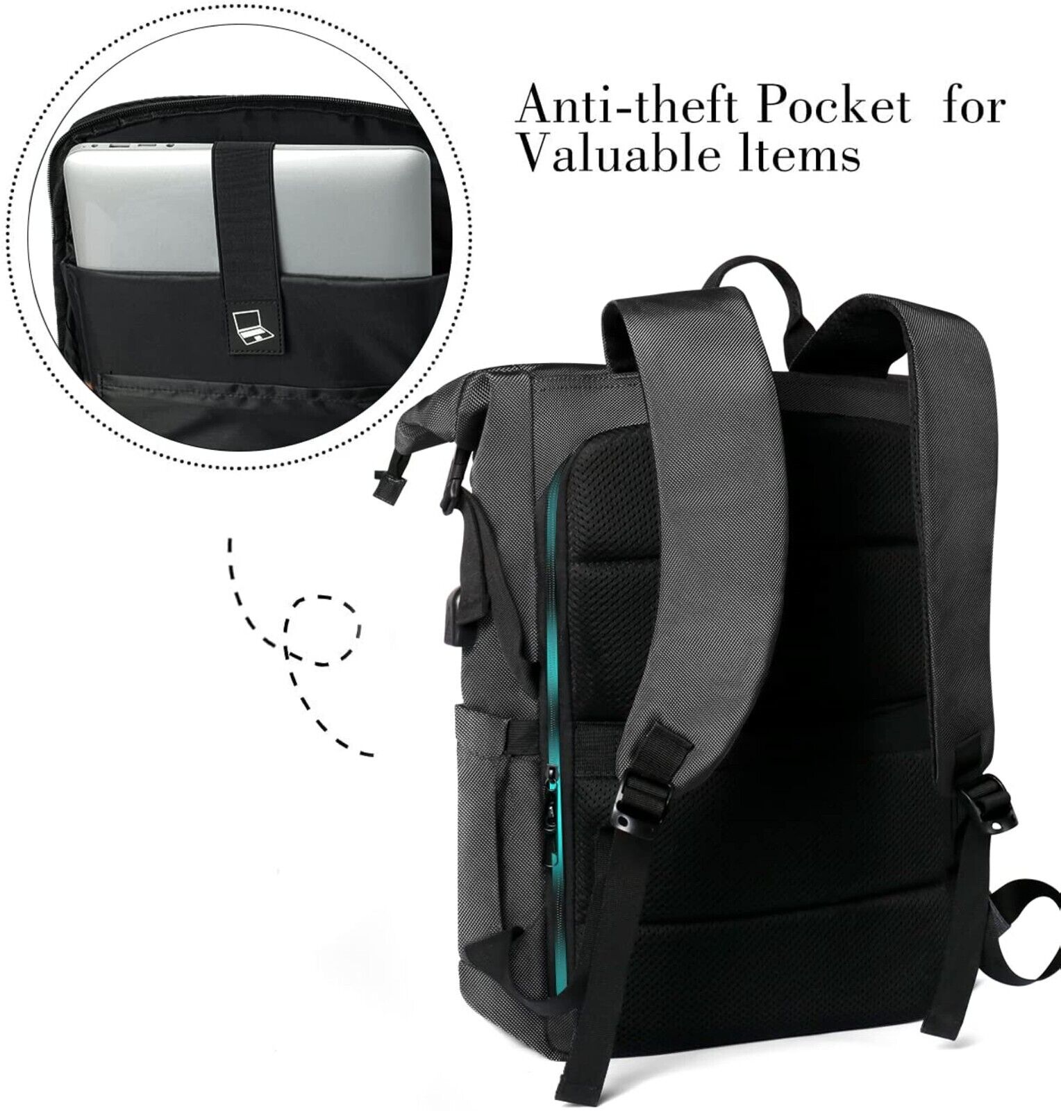 Laptop Rucksack Herren Sport Wandern Arbeit Schulrucksack Backpack 20-35L mitUSB
