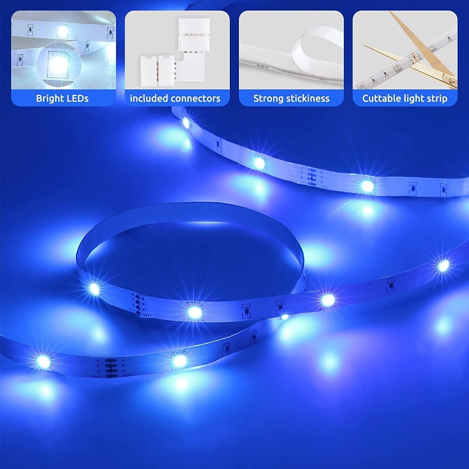 LED Stripe RGB Leiste Streifen Bluetooth Strip Band Leuchte Lichterkette 15m-30m