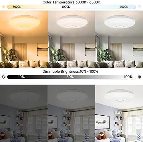 24W LED Deckenleuchte Badleuchte Deckenlampe Küche Wohnzimmer Dimmbar ‎IP20