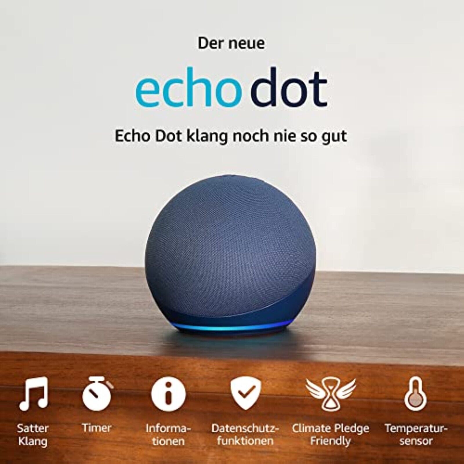 Amazon Echo Dot 5. Generation Alexa Smarter Lautsprecher Tiefsee Blau 2022 NEU
