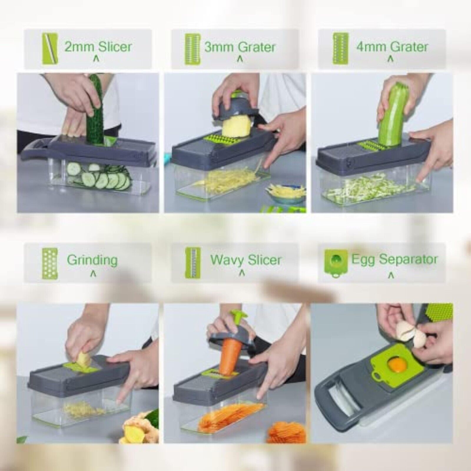 Gemüseschneider Vegetable Chopper Dicer Gemüsehobel 7in1 Multifunktionsschneider