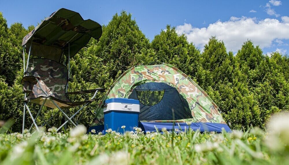 Camping Zelt Kuppelzelt 2-4 Personen Zelt Wasserdicht Wanderzelt  Camouflage