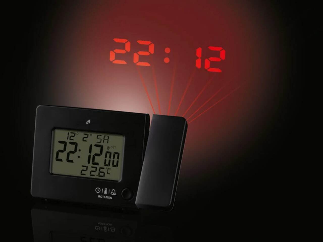 AURIOL® Funk-Projektionswecker, mit LC-Display, Innentemperaturanzeige NEU