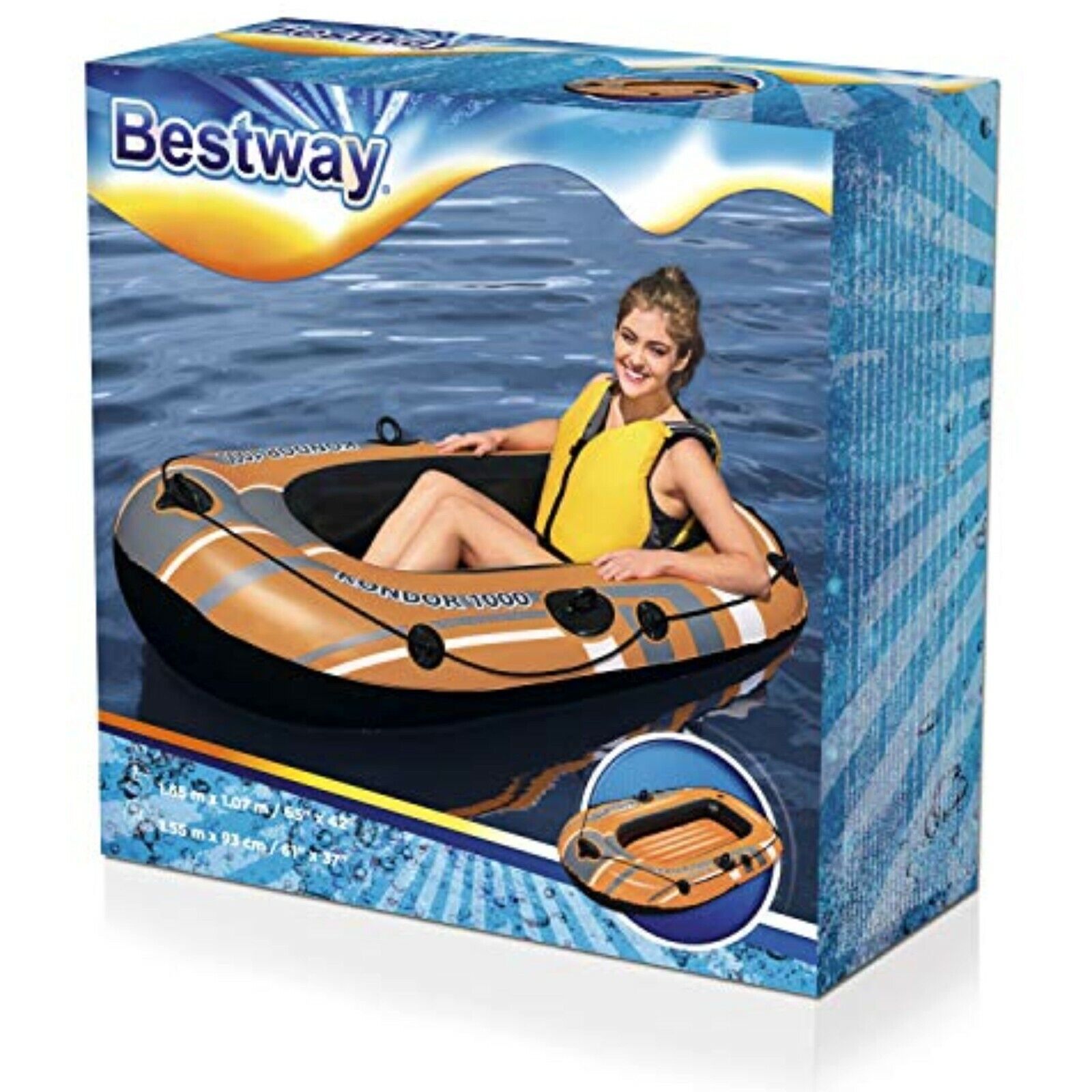 BESTWAY Schlauchboot mit 2 Rudern-155x93x30cm Freizeitboot Paddelboot Angelboot