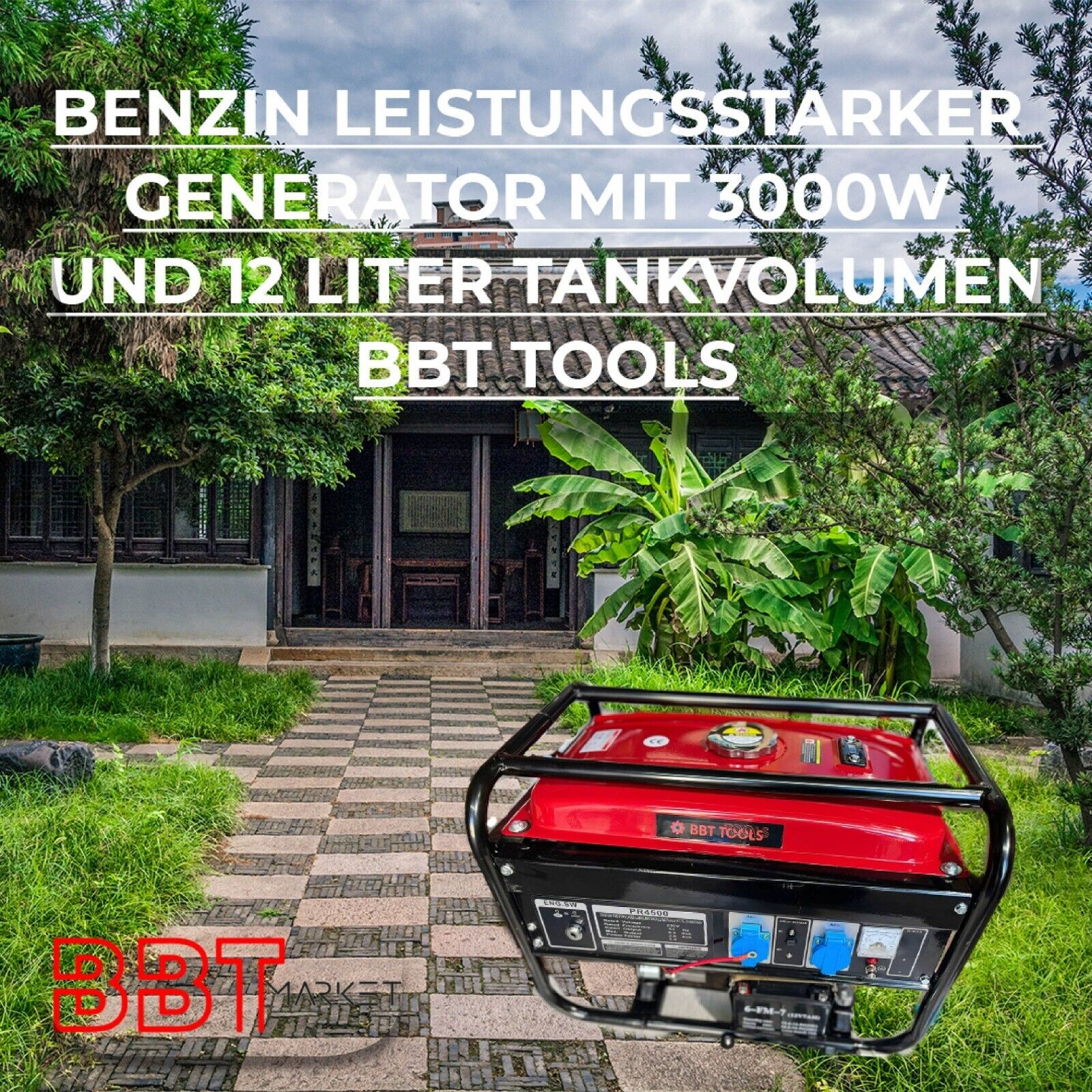 BBT Tools Notstromaggregat Stromerzeuger Generator Stromgenerator 3000 W NEU