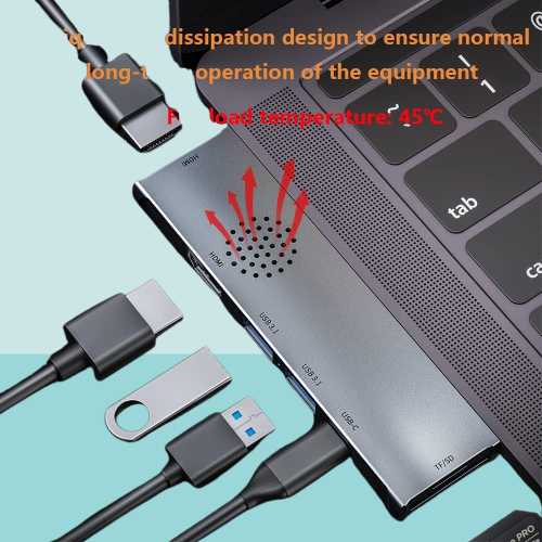 USB C Dockingstation 7 in 2 für MacBook Pro Air Multiport Adapter, Typ C - NEU