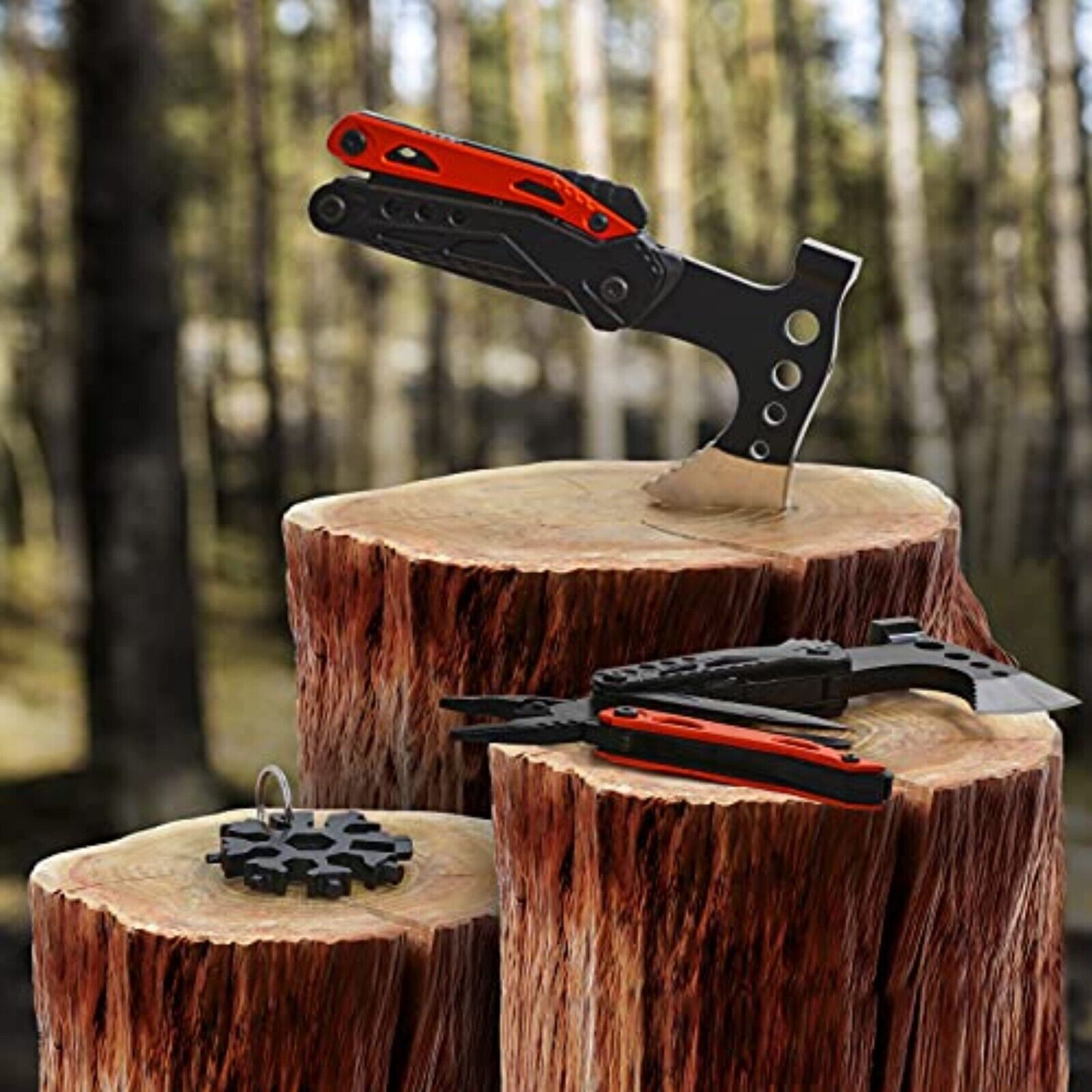 Multitool Werkzeug Geschenke für Männer, 16 in 1 Camping Gadgets Survival Kit H