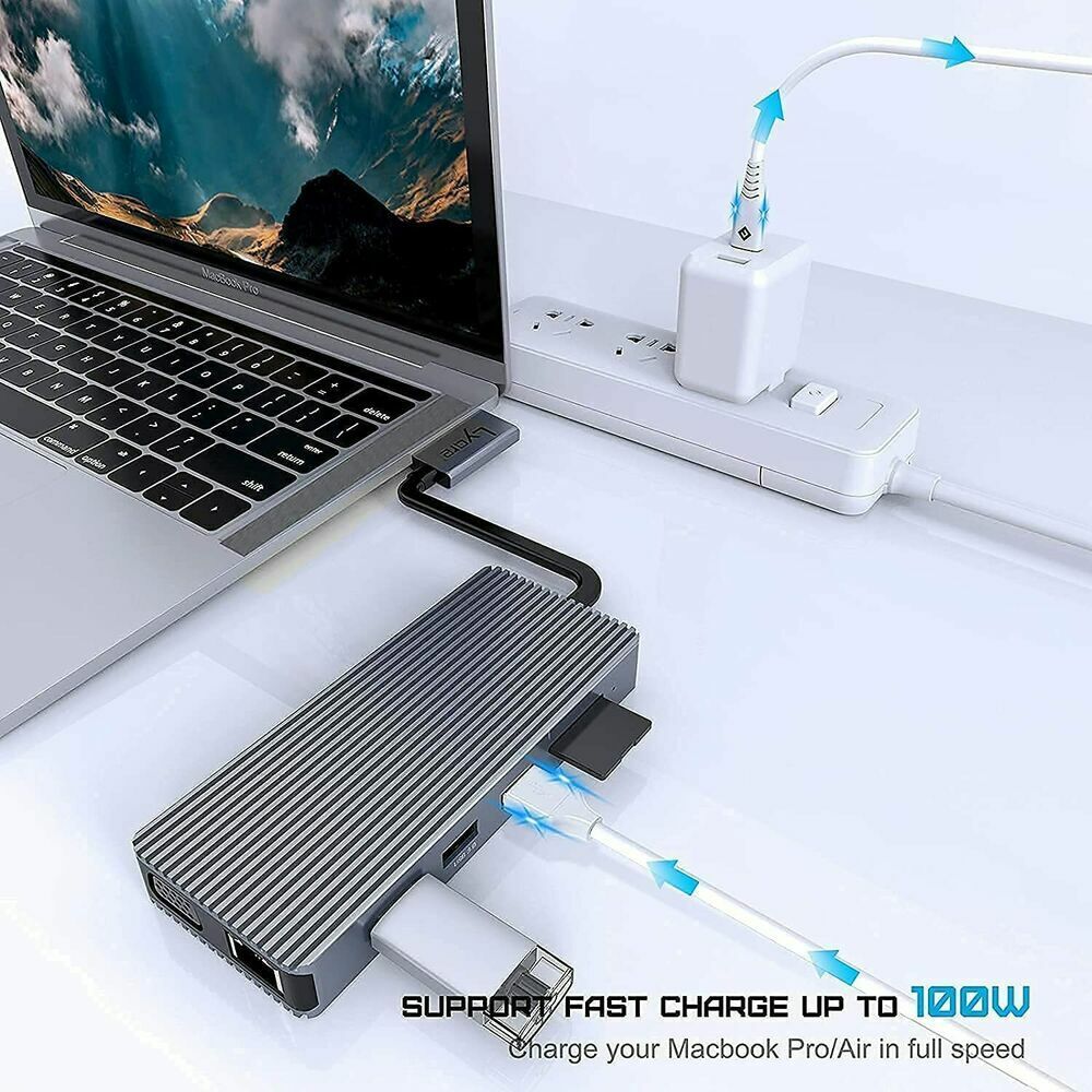 Dockingstation für MacBook Pro Air, lyare USB C Dockingstation Dual Monitor