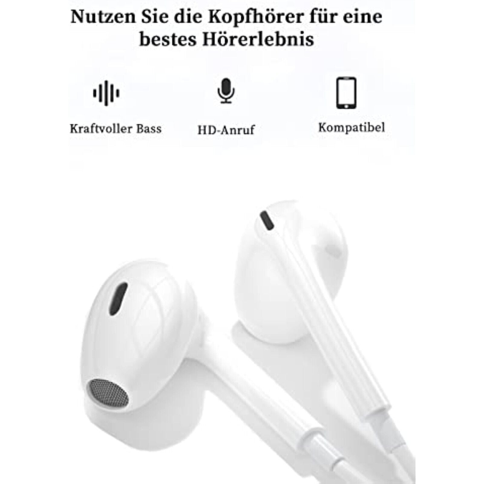 Earpods Kopfhörer für iPhone iPod iPad Headset, Klinke 3,5 mm In-Ear Neuware
