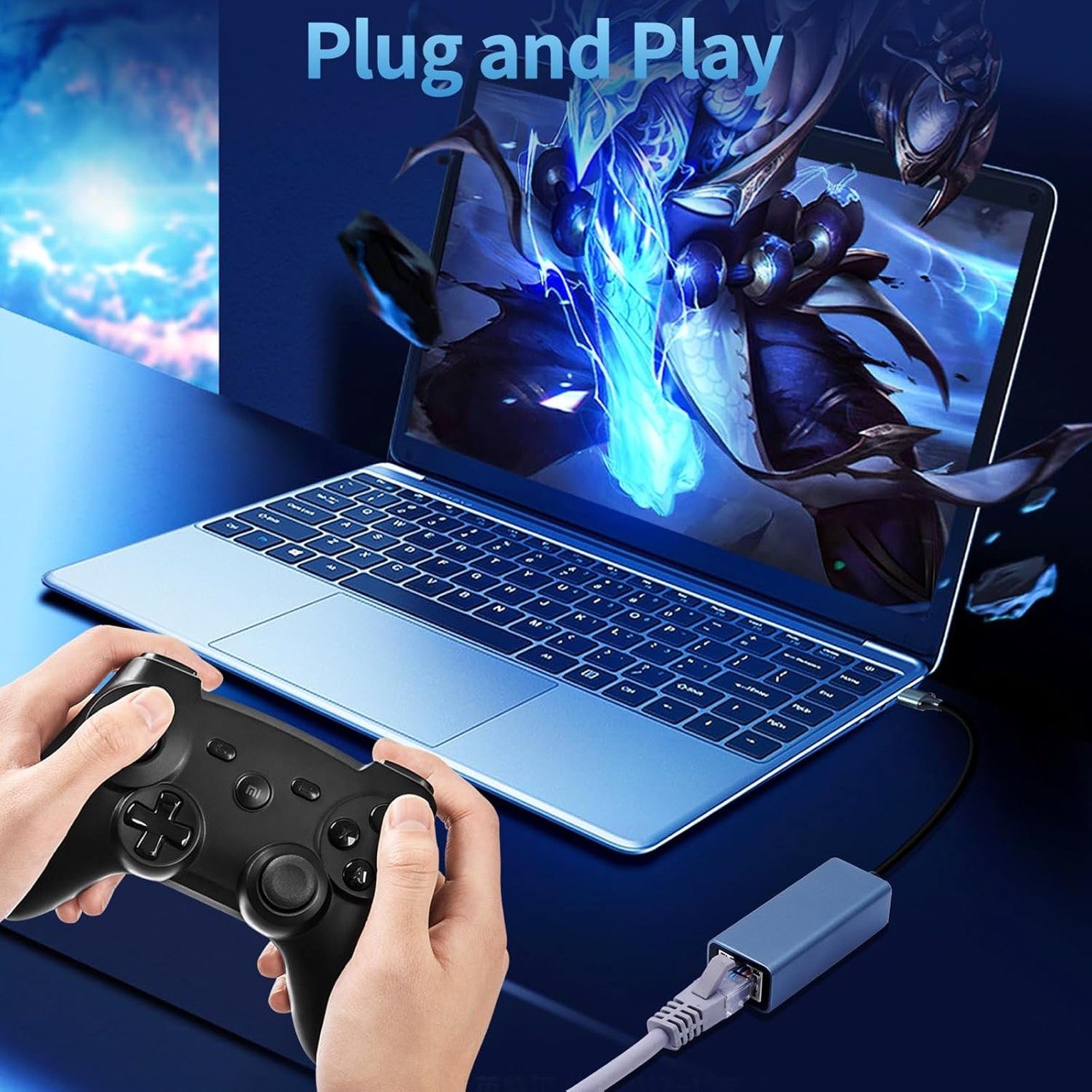 USB C Ethernet Adapter Gigabit LAN RJ45 Netzwerkadapter 1000 Mbit/s Aluminium