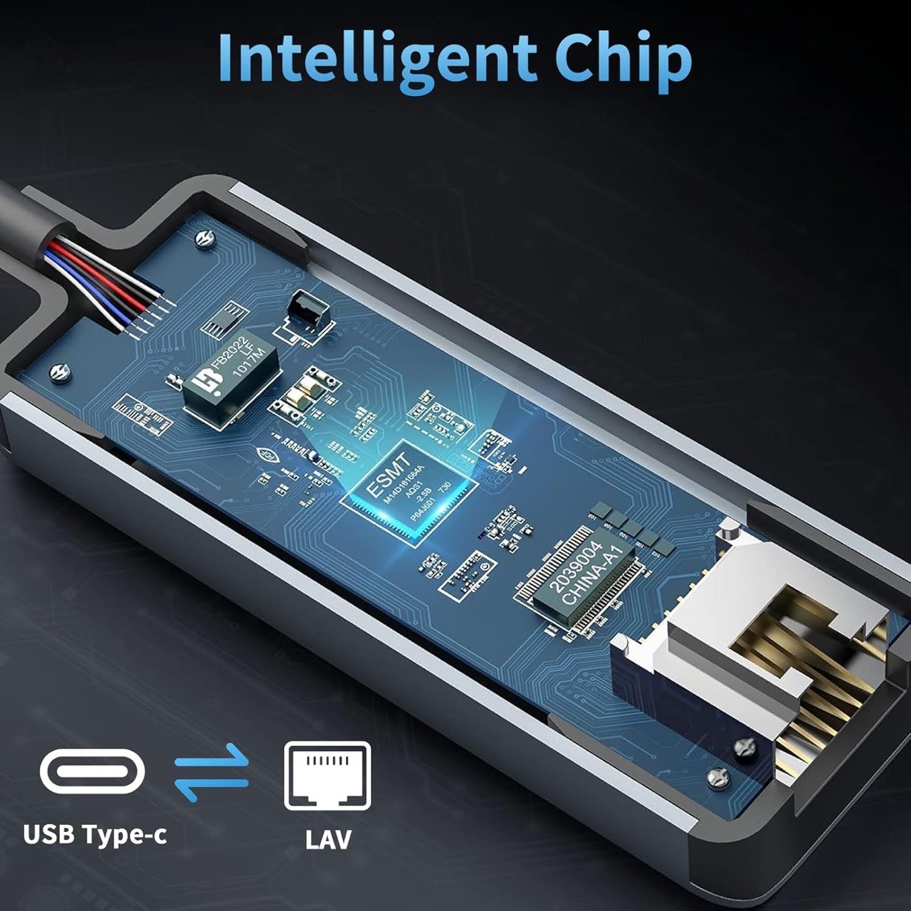 USB C Ethernet Adapter Gigabit LAN RJ45 Netzwerkadapter 1000 Mbit/s Aluminium