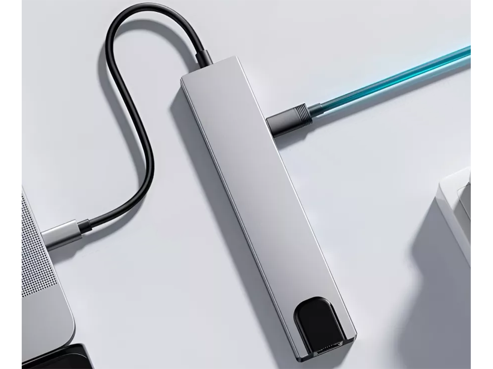 USB-C Hub 8-in-1 Adapter – Thunderbolt 3, HDMI 4K, Ethernet RJ45, SD/TF, USB & USB-C