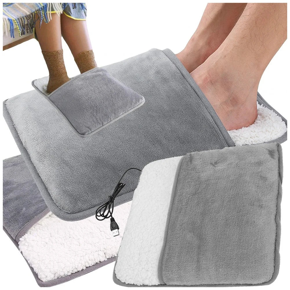USB Heizkissen Fußwärmer 28x29cm 5W Grau Wärmematte Heizmatte Körper